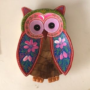 OWL DISH Wood hand carved